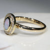 Australian White Boulder Opal and Diamond  Gold Ring Size 8 Code -RL21