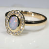 Australian White Boulder Opal and Diamond  Gold Ring Size 8 Code -RL21