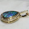 Natural Australian Boulder Opal and Diamond Gold Pendant Code (15mm x 10mm) -PL45