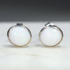 Natural Australian White  Opal  Silver Stud Earring