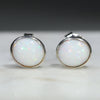 Natural Australian White  Opal  Silver Stud Earring