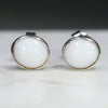 Natural Australian White  Opal  Silver Stud Earring