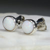 Natural Australian White  Opal  Silver Stud Earring