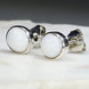 Natural Australian White  Opal  Silver Stud Earring