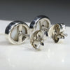 Natural Australian White  Opal  Silver Stud Earring