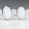 Natural Australian White  Opal  Silver Stud Earring