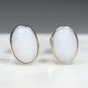 Natural Australian White  Opal  Silver Stud Earring