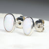 Natural Australian White  Opal  Silver Stud Earring