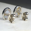 Natural Australian White  Opal  Silver Stud Earring