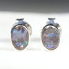Natural Australian Boulder Opal  Silver Stud Earring Code -SE499