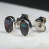 Natural Australian Boulder Opal  Silver Stud Earring Code -SE499