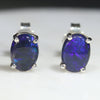 Natural Australian Black Opal  Silver Stud Earring Code -B03