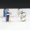 Natural Australian Black Opal  Silver Stud Earring Code -B03