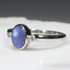 Sterling Silver  - Solid Boulder Opal - Natural Diamonds
