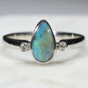 Australian Solid Boulder Opal and Diamond Silver Ring - Size 7.75 Code - SRD45