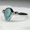 Australian Solid Boulder Opal and Diamond Silver Ring - Size 7.75 Code - SRD45