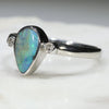 Australian Solid Boulder Opal and Diamond Silver Ring - Size 7.75 Code - SRD45