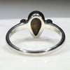 Australian Solid Boulder Opal and Diamond Silver Ring - Size 7.75 Code - SRD45