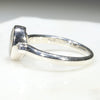 Australian Solid Boulder Opal and Diamond Silver Ring - Size 5.75