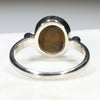Australian Solid Boulder Opal and Diamond Silver Ring - Size 7