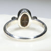 Australian Solid Boulder Opal and Diamond Silver Ring - Size 7 Code - SRD51