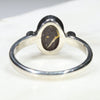 Australian Solid Boulder Opal and Diamond Silver Ring - Size 7 Code - SRD57