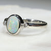 Natural Australian silver and Diamond Opal Ring
