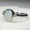 Australian Solid Boulder Opal and Diamond Silver Ring - Size 7 Code - SRD91