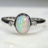 Natural Opal and Diamond Ring