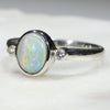 Natural Opal and Diamond Ring