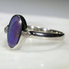 Sterling Silver - Solid Boulder Opal - Natural  Diamonds