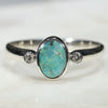 Australian Solid Boulder Opal and Diamond Silver Ring - Size 7.5 Code - SRD58