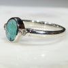 Australian Solid Boulder Opal and Diamond Silver Ring - Size 7.5 Code - SRD58