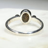Australian Solid Boulder Opal and Diamond Silver Ring - Size 7.5 Code - SRD58