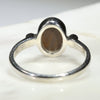 Australian Solid Boulder Opal and Diamond Silver Ring - Size 7 Code - SRD89