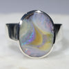 Australian Solid Boulder Opal Silver Ring - Size 9.5