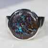 Australian Solid Boulder Opal Matrix Silver Ring - Size 9.5 Code - SM70