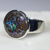 Australian Solid Boulder Opal Matrix Silver Ring - Size 9.5 Code - SM70