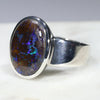Natural Boulder Matrix Opal Silver Ring