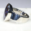 Australian Solid Boulder Opal Matrix Silver Ring - Size 7.5 Code - SM62