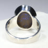 Australian Solid Boulder Opal Matrix Silver Ring - Size 9 Code SM64