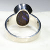 Australian Solid Boulder Opal Matrix Silver Ring - Size 8.25 Code - SM63