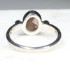 Australian Solid Boulder Opal and Diamond Silver Ring - Size 6.25