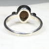 Australian Solid Boulder Opal and Diamond Silver Ring - Size 6.5 Code - SRD68