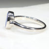 Australian Solid Boulder Opal and Diamond Silver Ring - Size 6 Code - SRD87