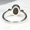 Australian Solid Boulder Opal and Diamond Silver Ring - Size 6 Code - SRD87