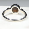 Australian Solid Boulder Opal and Diamond Silver Ring - Size 6.5 Code - SRD60