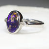 Sterling Silver - Solid Boulder Opal - Natural Diamonds