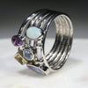 Sterling Silver - Boulder Opal-Amethyst-Blue Topaz-Citrine 