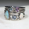 Natural Opal and Natural Gemstone silver Ring